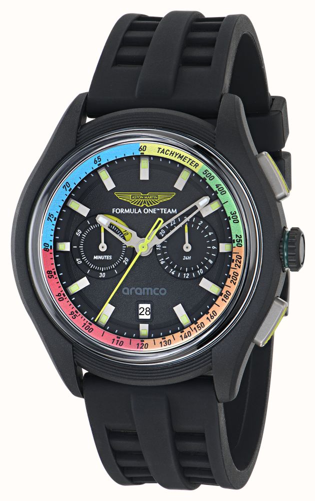 Aston Martin Aramco Formula One™ Team BLC Quartz Chronograph (44mm) Black Dial / Black Silicone Strap MTFB1F603 - alternate view 2