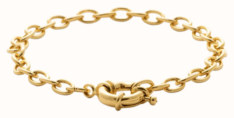 Burren Jewellery 18k Gold Plated Belcher Style Bracelet With Round Clasp B0793