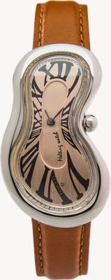 Exaequo Melting Watch Classic SS 316L "One of 101" (28mm) Rose-Gold Dial / Light Brown Flat Leather Strap EX 0001.0010