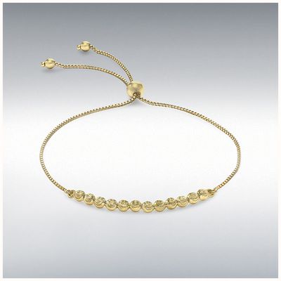 IBB 9ct Yellow Gold Ball Adjustable Chain Bracelet 1.29.7389