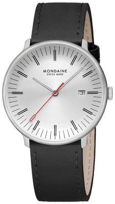 Mondaine Doppio (41mm) Off-White Dial / Black Vegan Grape Leather Strap MLE.41210.LBV