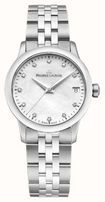 Maurice Lacroix 1975 Quartz Diamond (33mm) Mother-of-Pearl Dial / Stainless Steel Bracelet 751006-SS002-170-1