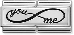 Nomination Classic DOUBLE ENGRAVED Steel And Silver Sterling Silver CUSTOM You INFINITE Me Charm 330710/43