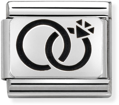 Nomination Classic Wedding Rings Oxidised Sterling Silver & Steel Charm 330102/29