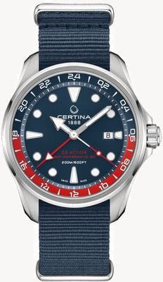 Certina DS Action GMT | Blue Fabric Strap | Blue Dial | Automatic C0324291804100