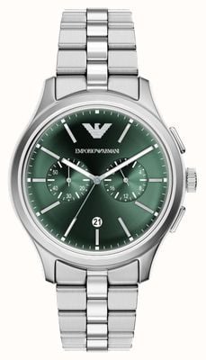 Emporio Armani Dario Chronograph (42mm) Green Dial / Stainless Steel Bracelet AR11746