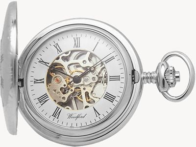 Woodford | Half Hunter | Chrome Plated | Skeleton | Pocket Watch | 1020