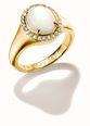 Thomas Sabo Thomas Sabo Fluid Elegance 18ct Yellow Gold Plated Mother of Pearl Halo Signet Ring (Size 50) TR2542-M01-14-50