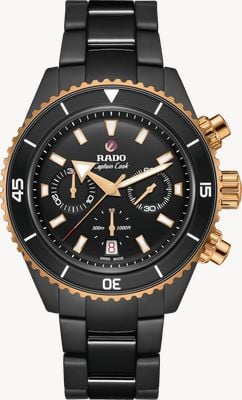 RADO Captain Cook High-Tech Ceramic Chronograph (43mm) Black Dial / Black High-Tech Ceramic Bracelet Watch R32190153