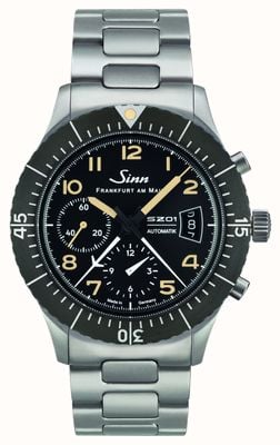 Sinn 156.1 E Limited Edition Pilot Chronograph Automatic (43mm) Black Dial / Steel Bracelet & Strap Set 156.031