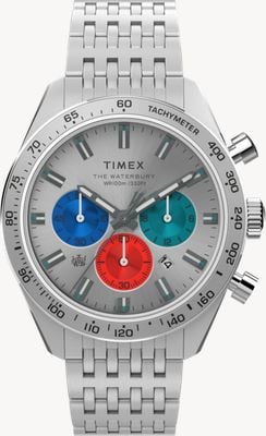 Timex Waterbury Chronograph (41mm) Silver Dial / Stainless Steel Bracelet TW2V42400