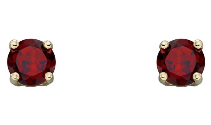 Elements Gold GE2326 9k Yellow Gold Red Garnet January Jewellery