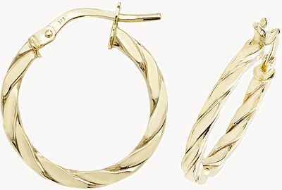 Treasure House 9ct Yellow Gold 15mm Hoop Earrings ER1041-15
