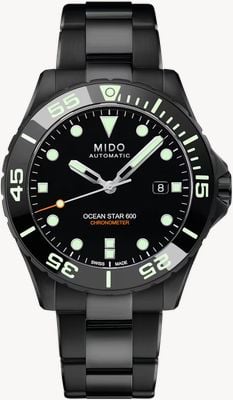 MIDO Ocean Star 600 Chronometer Special Edition (43.5mm) Black Dial / Black PVD Stainless Steel Bracelet Watch M0266083305100