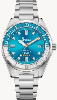 Squale Matic S Automatic (39mm) Sunray Light Blue 313C Dial / Stainless Steel Bracelet Watch MATICLBWLB.SSBX