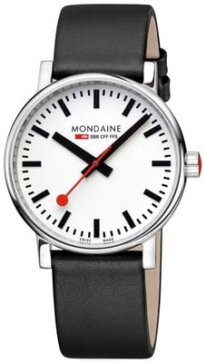 Mondaine Official Swiss Railways Evo2 (40mm) White Dial / Black Vegan Grape Leather Strap MSE.40110.LBV