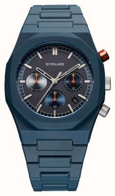 D1 Milano Polychrono Neptune Blue (40.5mm) Matte Blue Dial / Blue Polycarbonate Strap PHBJ09