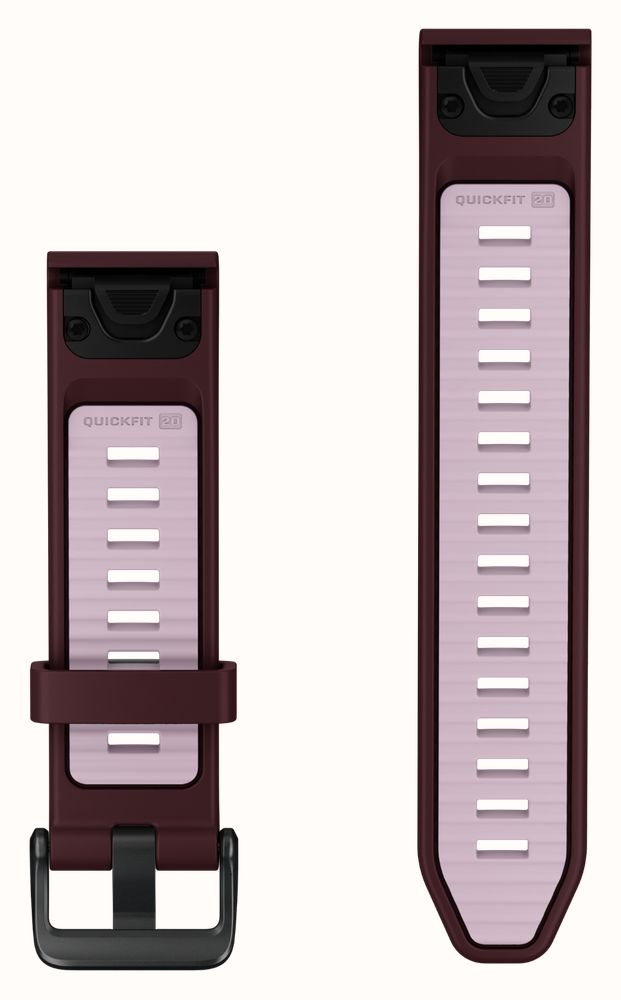 Garmin QuickFit Bands (20mm) Dark Cherry/Dust Rose Silicone with Black Hardware - Strap Only 010-14506-02 - alternate view 2