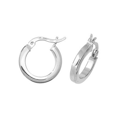 James Moore TH G5874 Silver Squared Off Creole Line Pattern Jewellery