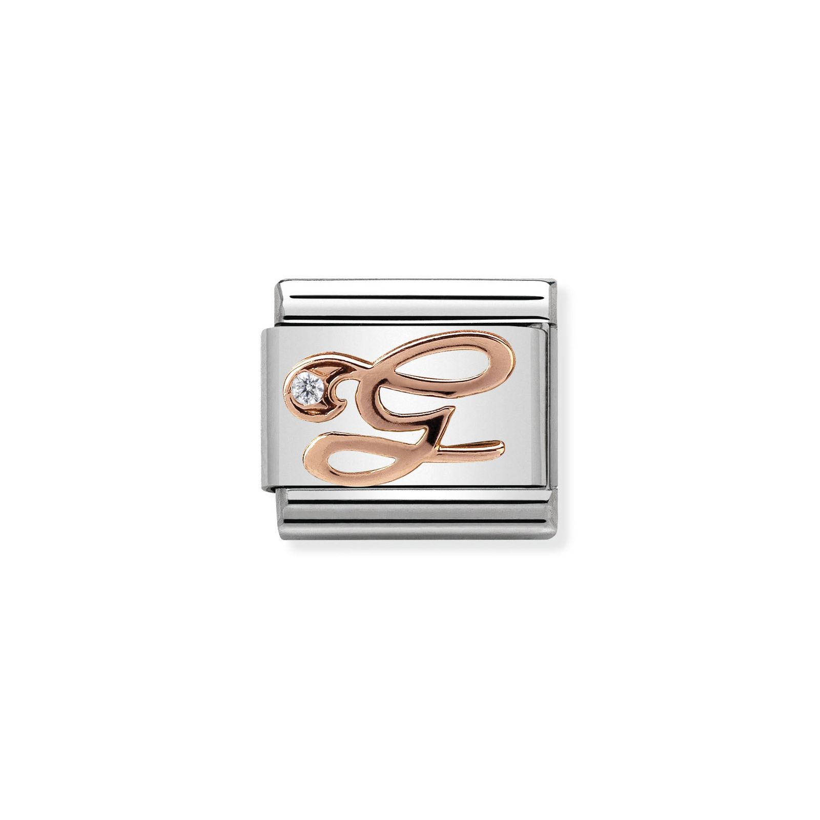 Nomination 430310/07 Classic Letter G 9ct Rose Gold & Steel Jewellery