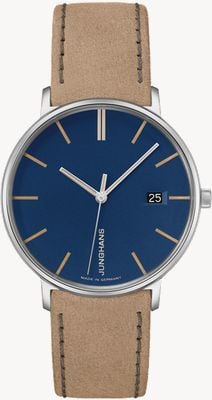 Junghans FORM Damen | Blue Dial | Beige Leather Strap 47/4255.00