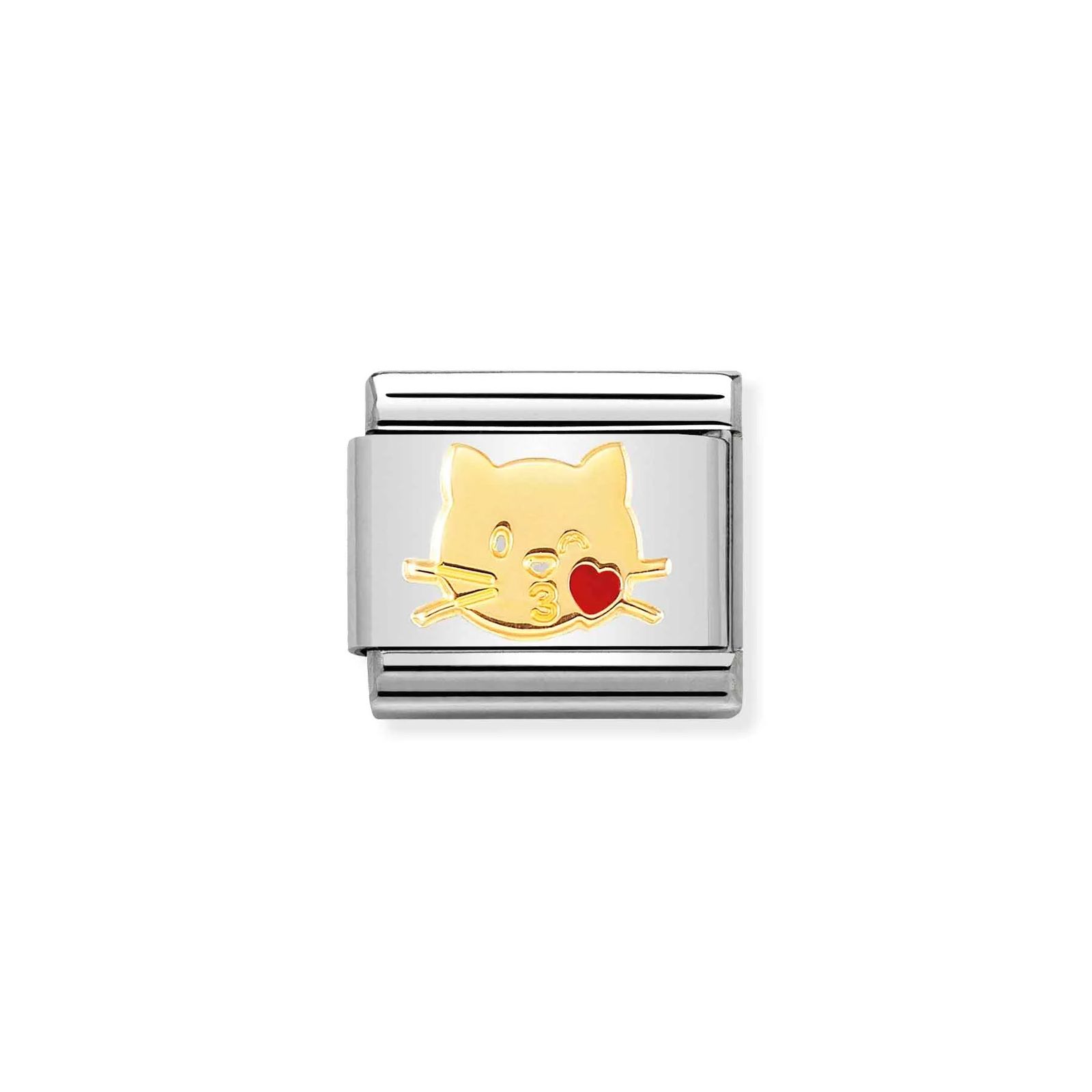 Nomination 030272/45 Classic Cat Kiss 18ct Gold & Steel Jewellery
