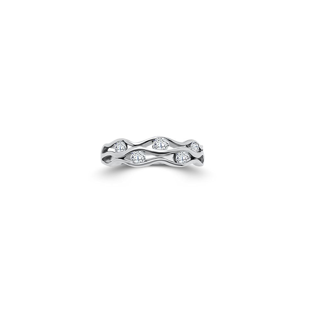 James Moore & Co CR300114 Clarity Jewellery Platinum Wave