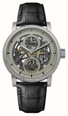 Ingersoll THE GUY Automatic (44mm) Grey Skeleton Dial / Black Leather Strap I17501