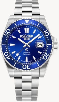Roamer Premier Automatic (42mm) Blue Sunray Dial / Stainless Steel Bracelet 986983 41 45 21