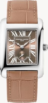 Frederique Constant Carrée Small Seconds (25mm) Light Brown Sunray Dial / Light Brown Leather Strap FC-235BR2C6