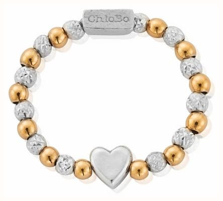 ChloBo Gold And Silver Inset Heart Ring - Medium GMR2HEART