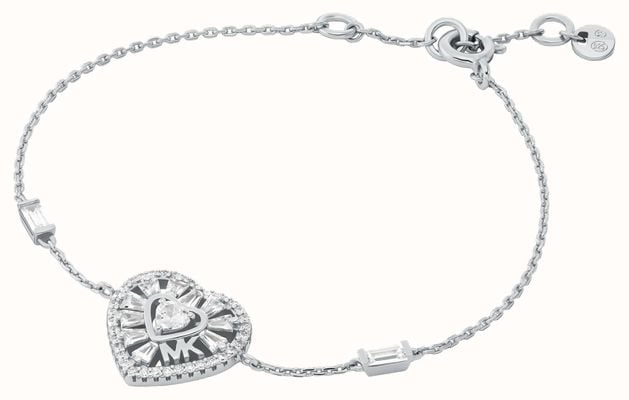 Michael Kors KORS LOVE Sterling Silver Cubic Zirconia Heart Bracelet MKC1690CZ040