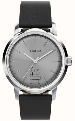 Timex x Peanuts Marlin Automatic 75th Anniversary Edition (40mm) Silver Dial / Leather Strap Watch TW2Y10000