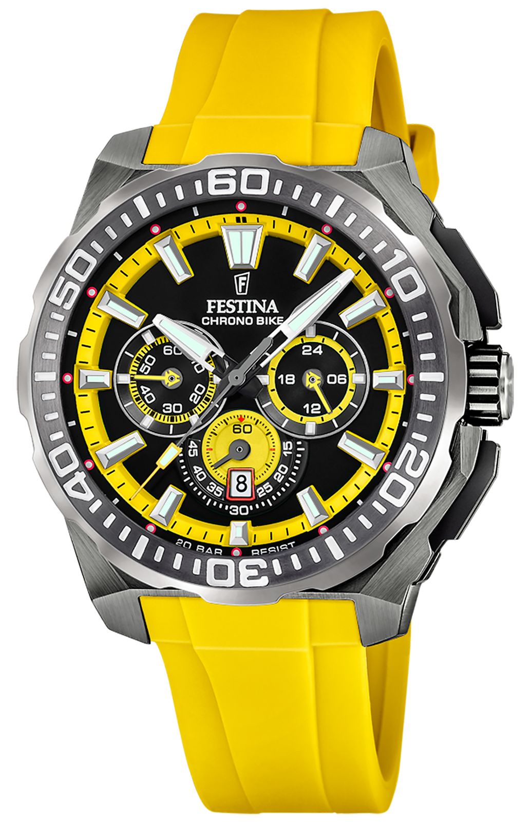 Festina F20725/1 Chrono Bike 2025 (45.5mm) Yellow & Black Watch