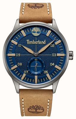 Timberland Beckman Small-Seconds Quartz (44mm) Blue Dial / Tan Leather Strap TDWGA2181602