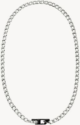 Diesel D Logo Stainless Steel Chain Necklace DX1636931