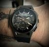 Customer picture of Bulova Men's Curv Chronograph Black Leather Strap Rose Gold 98A162