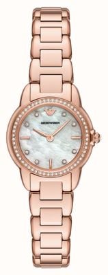 Emporio Armani Two-Hand Crystal Quartz (26mm) Mother-of-Pearl Dial / Rose-Gold PVD Stainless Steel Bracelet AR11671