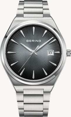 Bering Classic Quartz (40mm) Grey Gradient Dial / Stainless Steel Bracelet Watch 17640-702