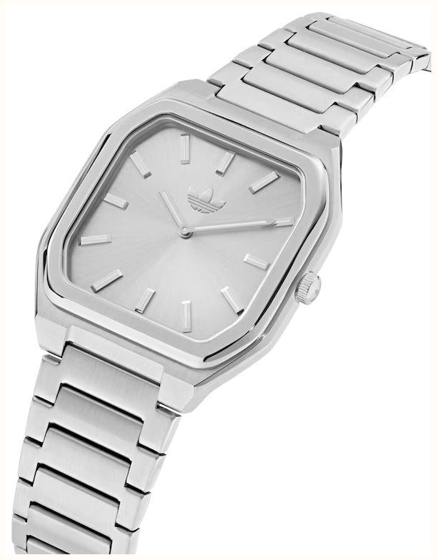 Adidas Originals City Tech Square Silver Tone Dial Silver Tone Stainless Steel Bracelet AOFH26516 - alternate view 3