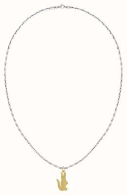 Lacoste ARTHOR stainless steel necklace with crocodile gold pendant 2040551