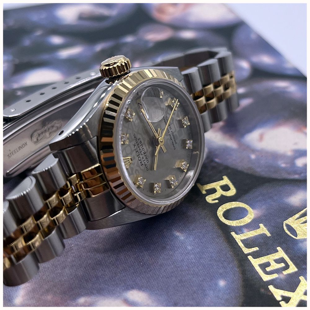 Pre-owned Rolex Datejust Diamond (26mm) Grey Patterned Dial / Two-Tone Stainless Steel Bracelet Watch JMP-835572 - alternate view 5