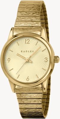 Radley Three-Hand Quartz (27mm) Champagne Dial / Gold PVD Stainless Steel Expandable Bracelet RY4694