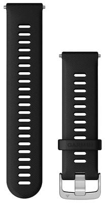Garmin Quick Release Strap Only (22mm) Black Silicone, Silver Hardware 010-11251-3A