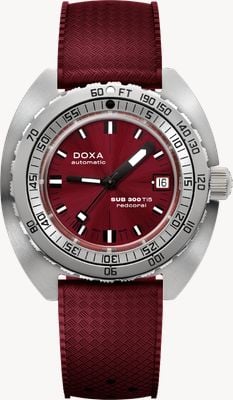 DOXA SUB 300 Ti5 Redcoral (42.5mm) Red Sunray Dial / Red Dive Flex Rubber Strap Watch 823.50.161.22