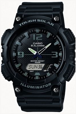 Casio Men's Five Alarm Solar Powered Illuminator Black AQ-S810W-1A2VEF