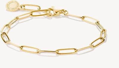Thomas Sabo THOMAS SABO Charm Club Paperclip – Original Yellow Gold Charm Bracelet (17 cm) X0286-S02-39-L17