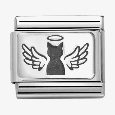 Nomination Composable Classic PLACCHE (IC) Acciaio E Argento 925 Gatto Con Ali 330111/45