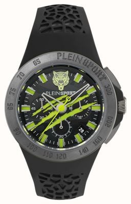 Plein Sport THUNDERSTORM Chronograph (43mm) Black Camo Dial Dial / Black Silicone Strap PSABA0623