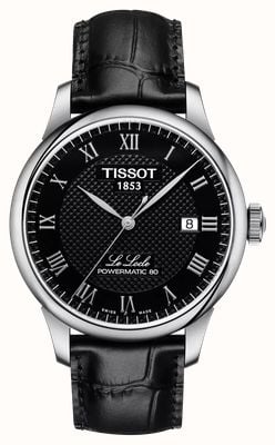 Tissot Le Locle Powermatic 80 (39.3mm) Black Dial / Black Leather Strap T0064071605300